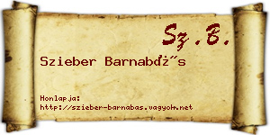 Szieber Barnabás névjegykártya